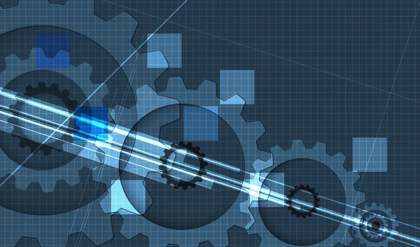 Engrenages de technologie de machine. mécanisme rétro roue dentée bacground — Image vectorielle