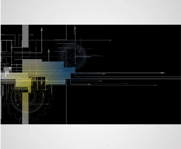 Engrenagens de tecnologia de máquina. mecanismo de engrenagem retro bacground — Vetor de Stock