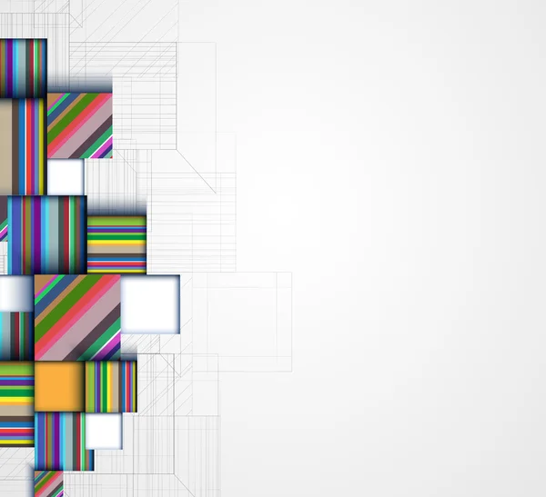 Estructura abstracta circuito ordenador cubo tecnología negocio bac — Vector de stock