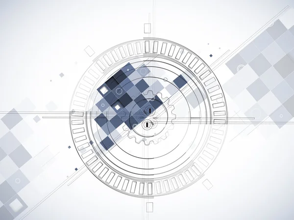 Estructura abstracta circuito ordenador cubo tecnología negocio bac — Vector de stock