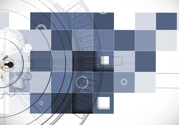 Abstrato estrutura circuito computador cubo tecnologia negócio bac — Vetor de Stock