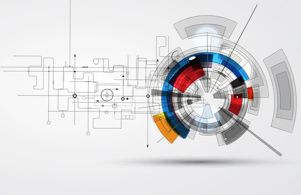 Background tecnologico astratto Direzione Affari & Sviluppo — Vettoriale Stock