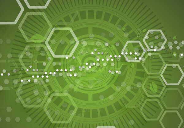 high tech eco green infinity computer technology concept backgro