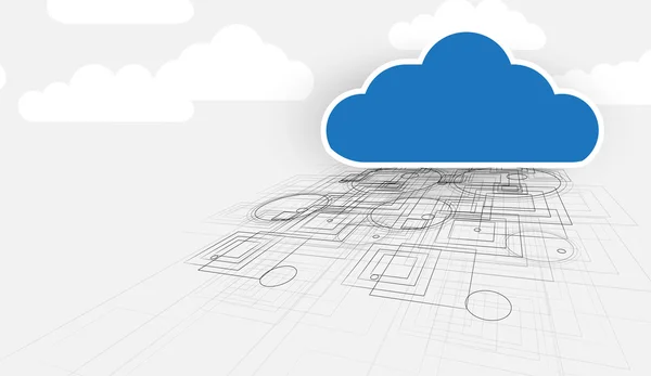 Tecnología de integración con la naturaleza, cielo. Las mejores ideas para los negocios — Vector de stock