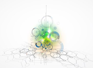 Soyut teknik arka plan. Fütüristik teknoloji arabirimi. Vecto