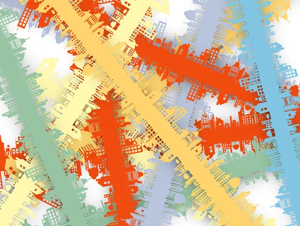 Inmobiliaria ciudad circuito espejo negocio fondo — Vector de stock