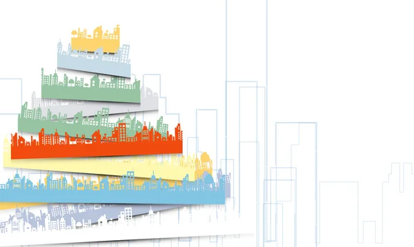 Onroerend goed stad circuit spiegel zakelijke achtergrond — Stockvector