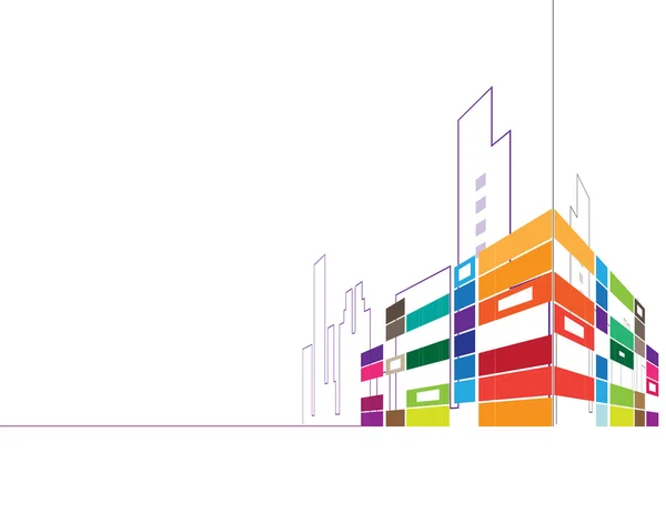 Inmobiliaria ciudad circuito espejo negocio fondo — Archivo Imágenes Vectoriales