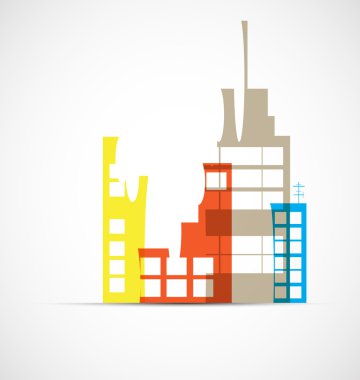 Yapı ve Emlak şehir illüstrasyon. Arka plan