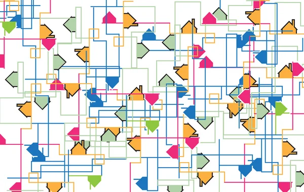 Ilustración de edificios y ciudades inmobiliarias. Fondo abstracto — Vector de stock