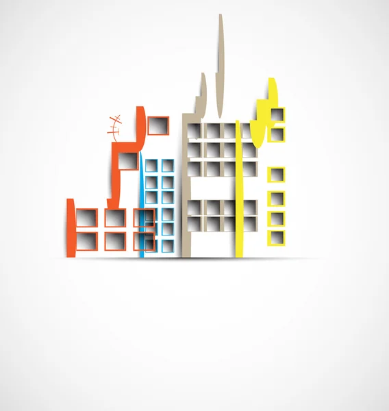 Bâtiment et immobilier ville illustration. Contexte abstrait — Image vectorielle