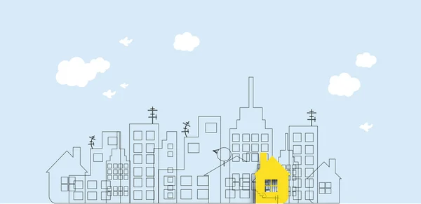 建筑和房地产市图。抽象背景 — 图库矢量图片