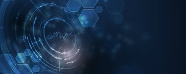 İş soyut küresel iletişim web pankartı, noktalar tasarımı ile bağlantılı çizgiler