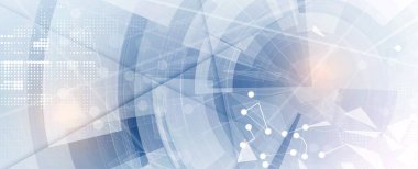 İş soyut küresel iletişim web pankartı, noktalar tasarımı ile bağlantılı çizgiler