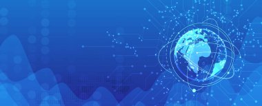 Soyut yapay zeka konsepti, teknoloji ve bilim geçmişi