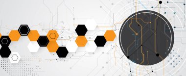 Sunum ve diğer projeler için teknoloji soyut altıgen ve çokgen arkaplan