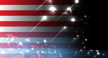 illustration of abstract American Flag for Independence Day. fla