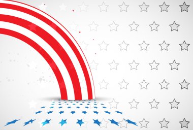 illustration of abstract American Flag for Independence Day. fla