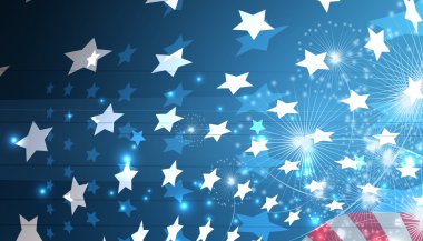 illustration of abstract American Flag for Independence Day. fla