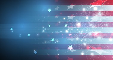 illustration of abstract American Flag for Independence Day. fla