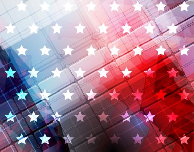 illustration of abstract American Flag for Independence Day. fla
