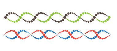DNA soyut simgesi ve öğe koleksiyonu. Fütüristik teknoloji