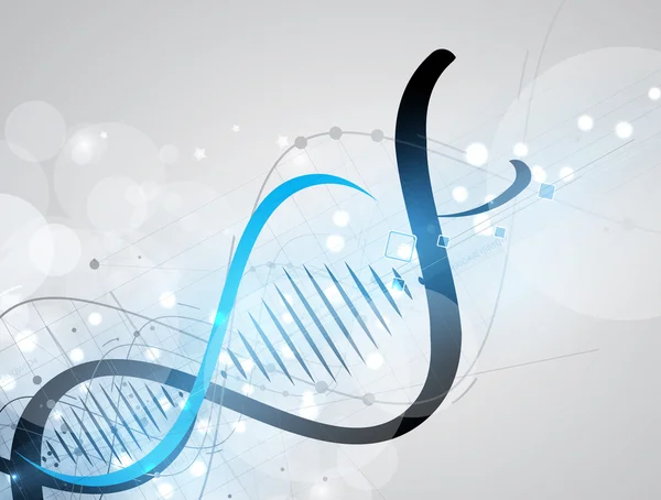 ADN Icono abstracto y colección de elementos. Tecnología futurista — Vector de stock
