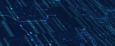 İş soyut küresel iletişim web pankartı, noktalar tasarımı ile bağlantılı çizgiler