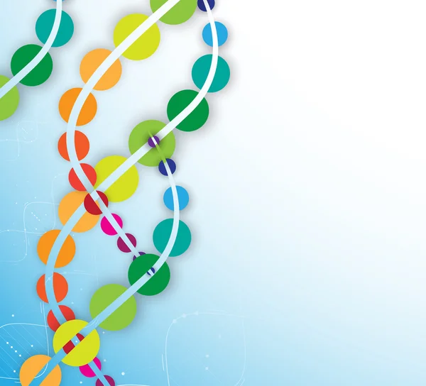 DNA Icona astratta e collezione di elementi. Tecnologia futuristica — Vettoriale Stock