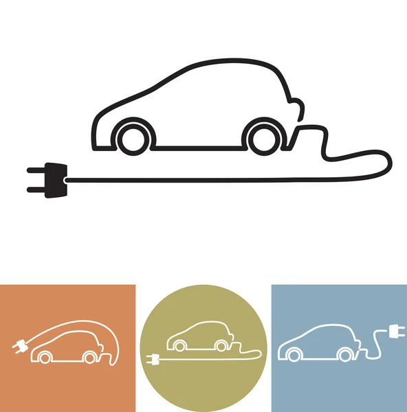 Pictogram elektrische auto vector — Stockvector