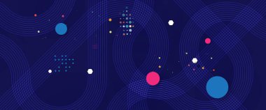 İş soyut küresel iletişim web pankartı, noktalar tasarımı ile bağlantılı çizgiler