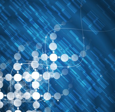 DNA soyut simgesi ve öğe koleksiyonu. Fütüristik teknoloji