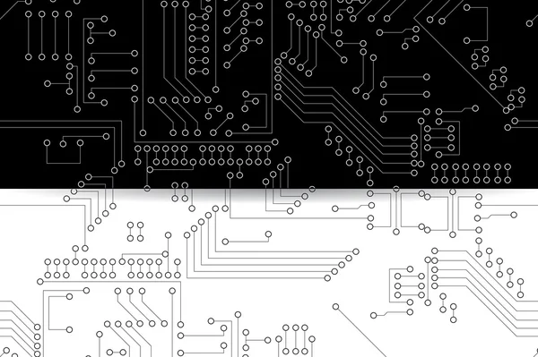 Obvodová deska počítače. Technologické řešení — Stockový vektor