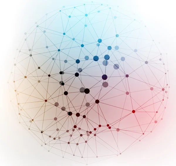 Abstracte wereldbol met laag poly verbonden dot en lijnen — Stockvector