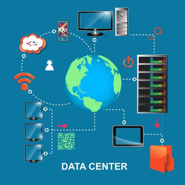 Cartoon pictogram gegevensset. Nieuwe technologie. Vectorillustratie — Stockvector