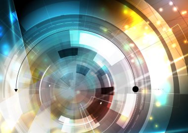 Bilimsel geleceğin teknolojisi. İş sunumu için. El ilanı, 