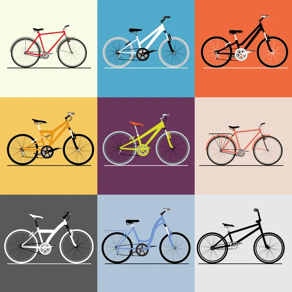 Vektör Bisiklet ayarlayın. Seyahat ve ve spor Tema — Stok Vektör