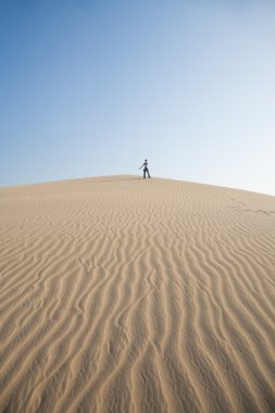 woman on top of the dune clipart