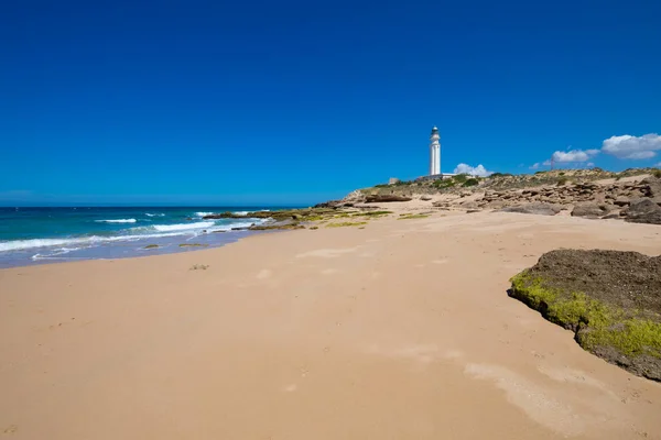 Aceitera Spiaggia Sabbiosa Vicino Faro Trafalgar Cape Vicino Canos Meca — Foto Stock