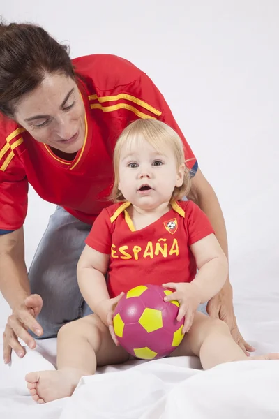 surprised baby spanish soccer fan