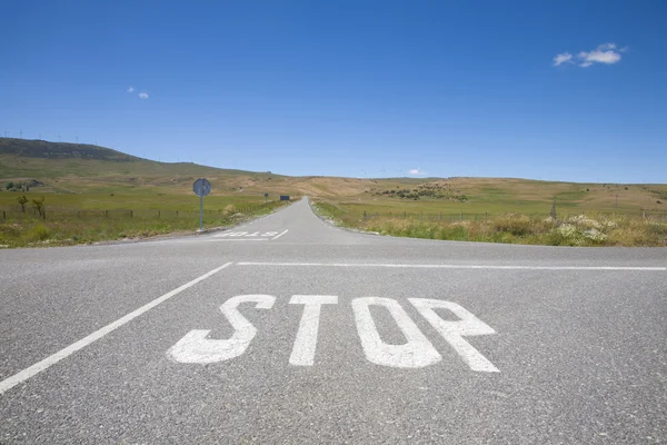 Stop crossroads nobody — Stock Photo, Image