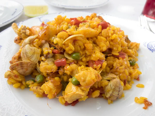 西班牙海鲜饭的菜 — 图库照片