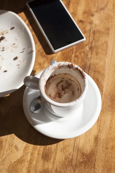 Café y teléfono — Foto de Stock