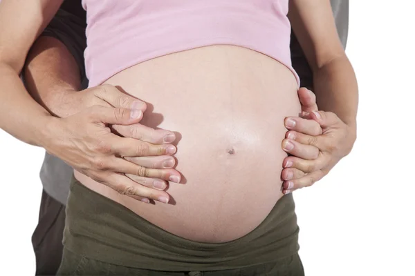 Pareja en amor vientre embarazo —  Fotos de Stock