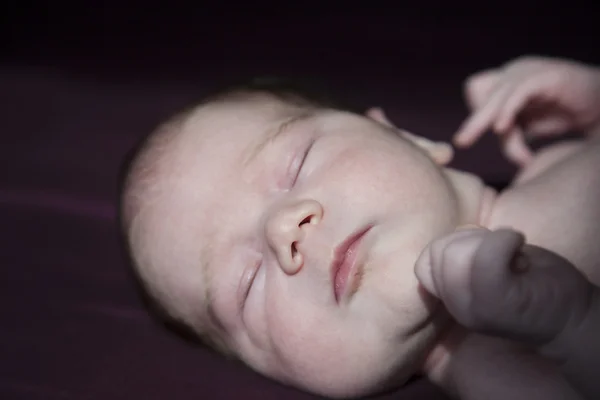 Nine days age newborn sleeping — Stockfoto