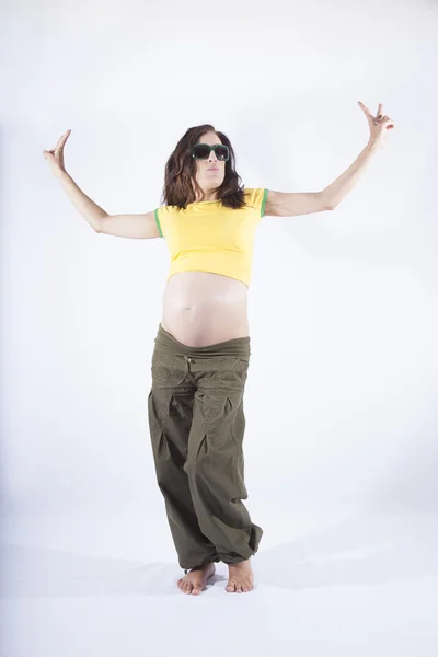Pregnant brazilian fan — Stock Photo, Image