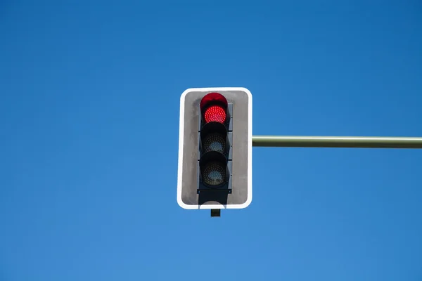 Semaphore red light on — Stock Photo, Image