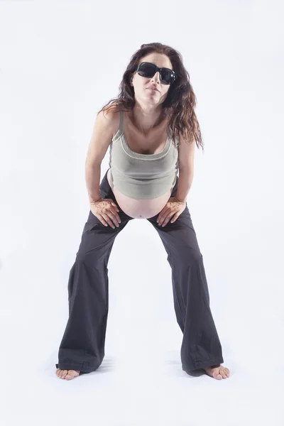 Femme enceinte plié — Photo