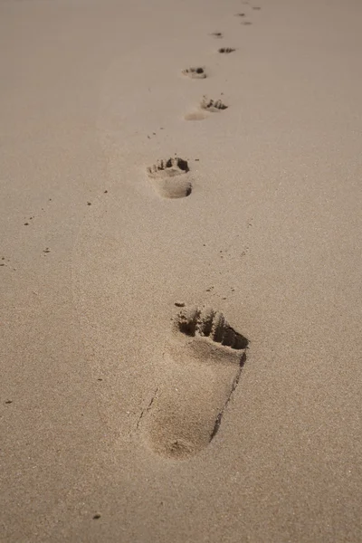 Passos na praia de areia — Fotografia de Stock