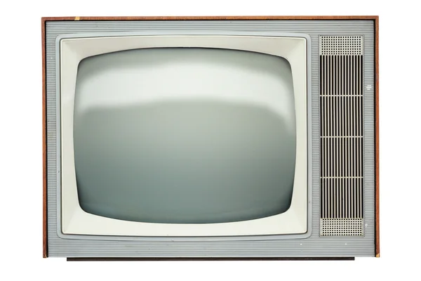 Вінтажний телевізор ізольовано на білому тлі — стокове фото
